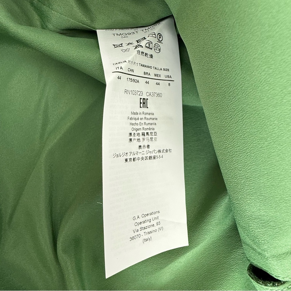 NWT ARMANI COLLEZIONI Green Cropped Blazer Jacket US 8 - Picture 5 of 11